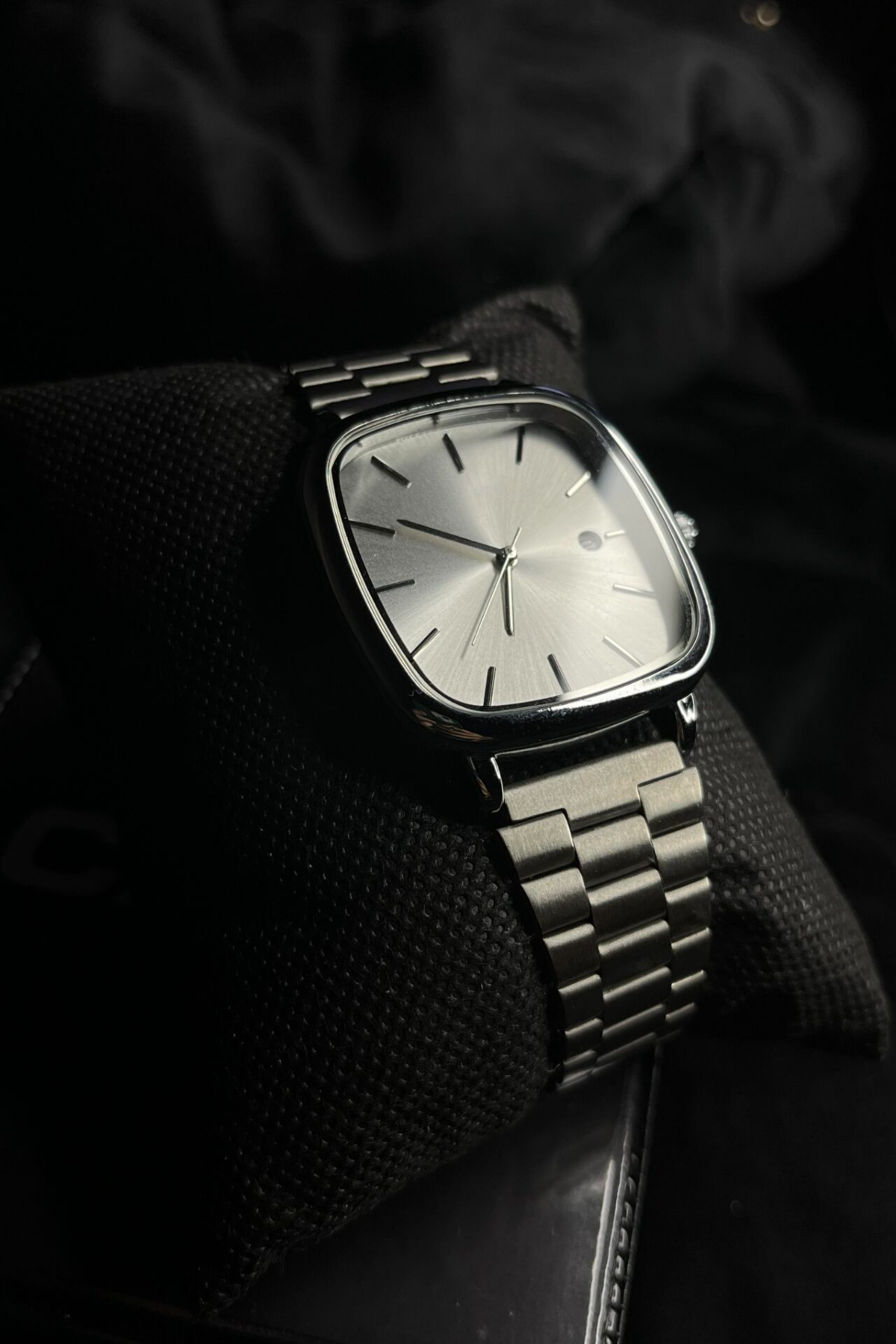 polo55.sport.1855 Gümüş Kadranlı Siyah Takvimli Erkek Kol Saati