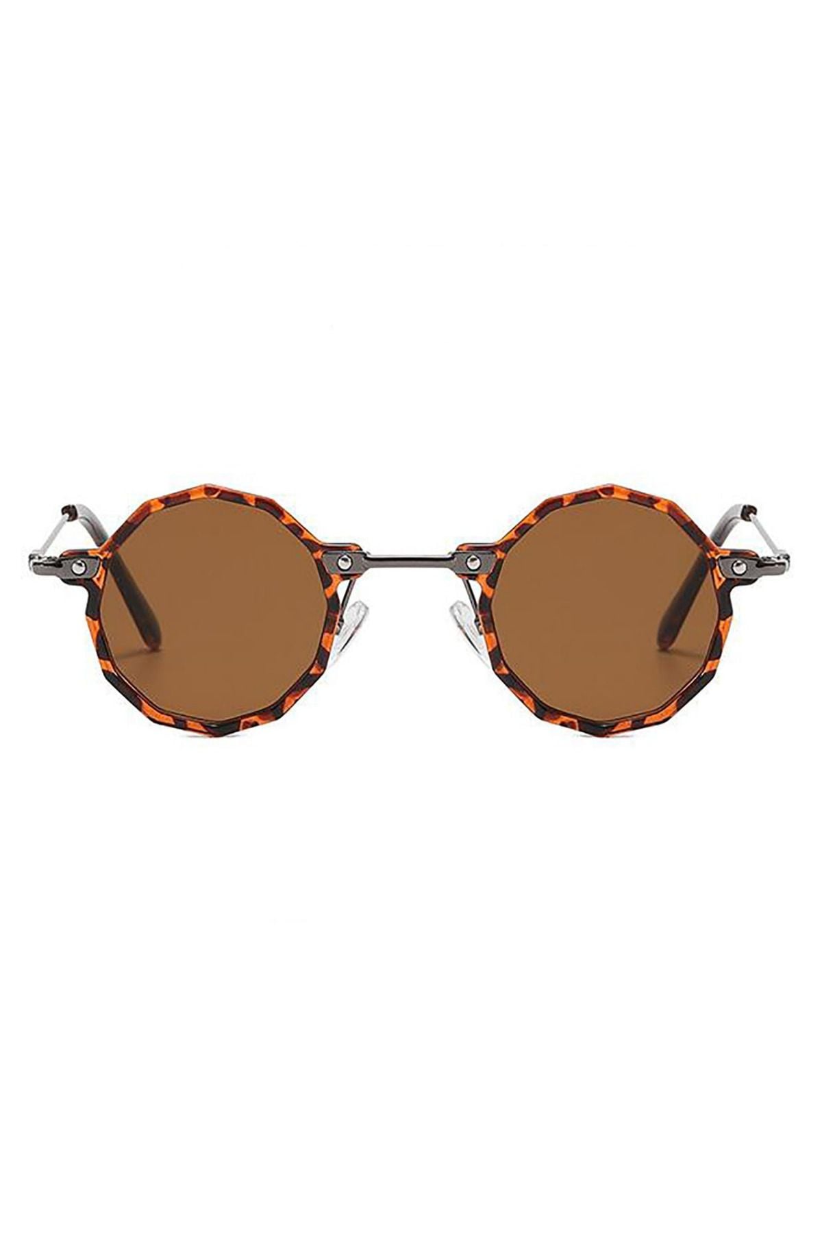 Punk-Retro Poligon Yuvarlak Geometrik Unisex Güneş Gözlüğü