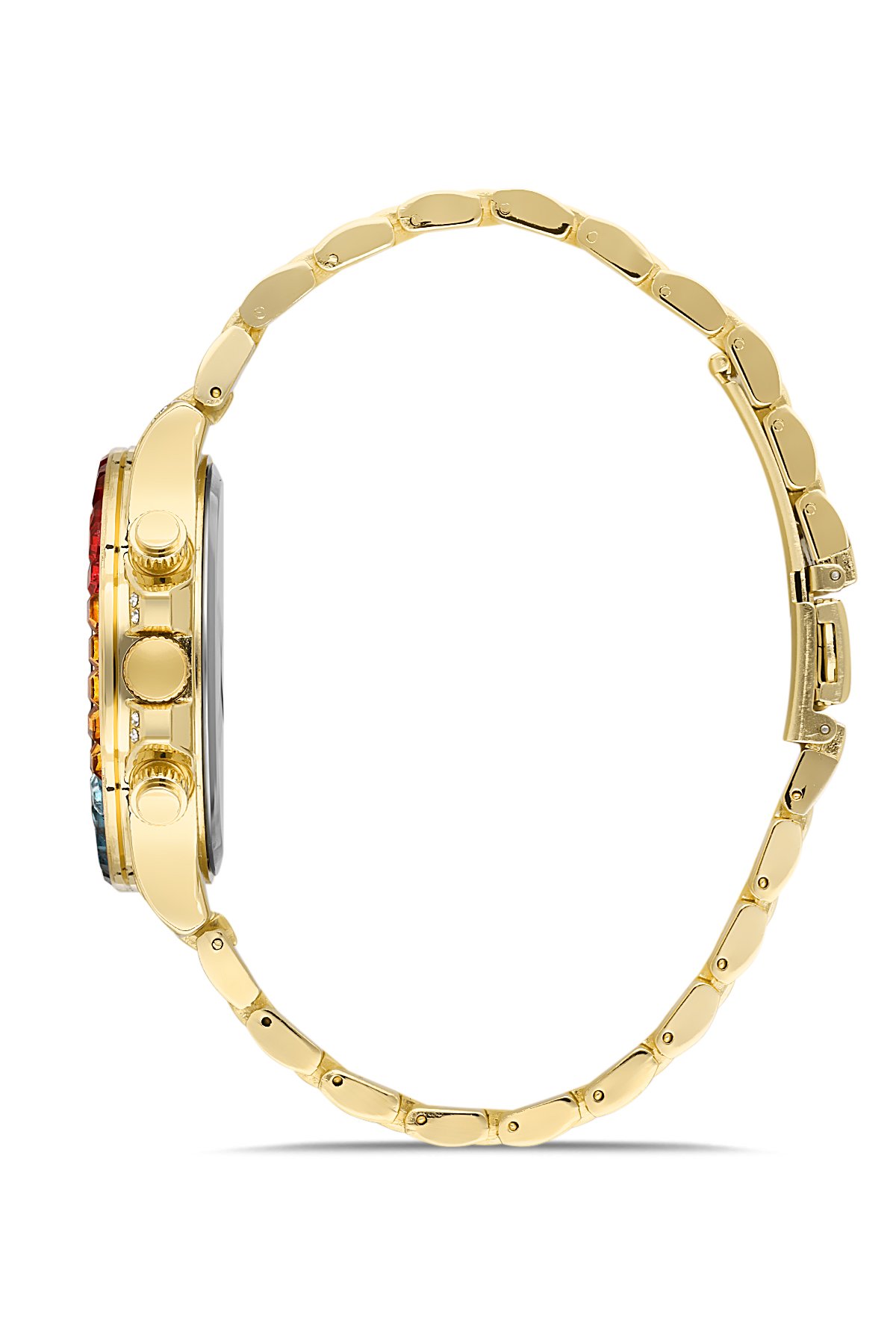 Renkli Tasarım Taşlı Kadın Kol Saati