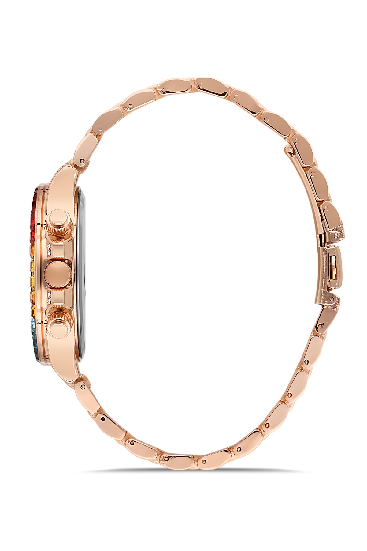 Renkli Tasarım Taşlı Kadın Kol Saati