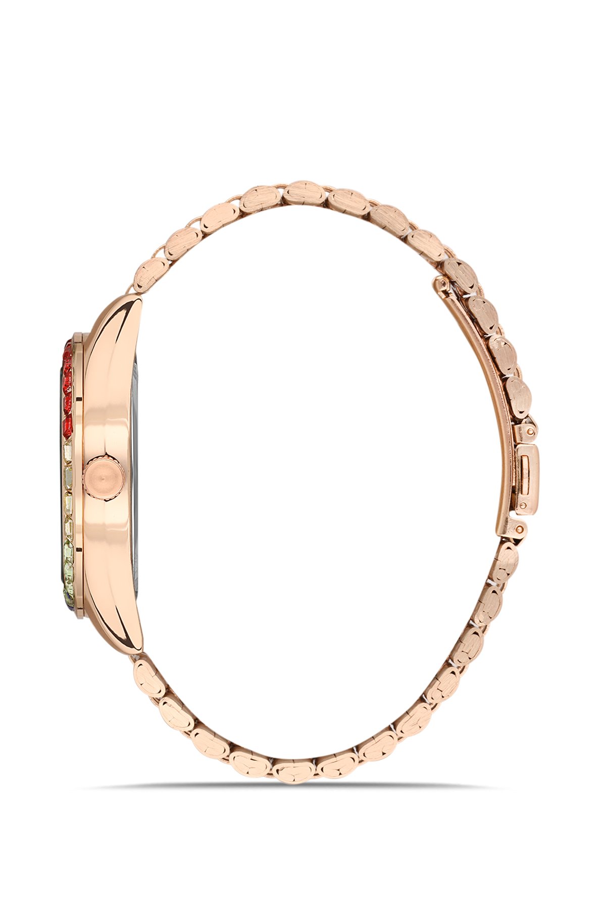 Renkli Tasarım Taşlı Kadın Kol Saati