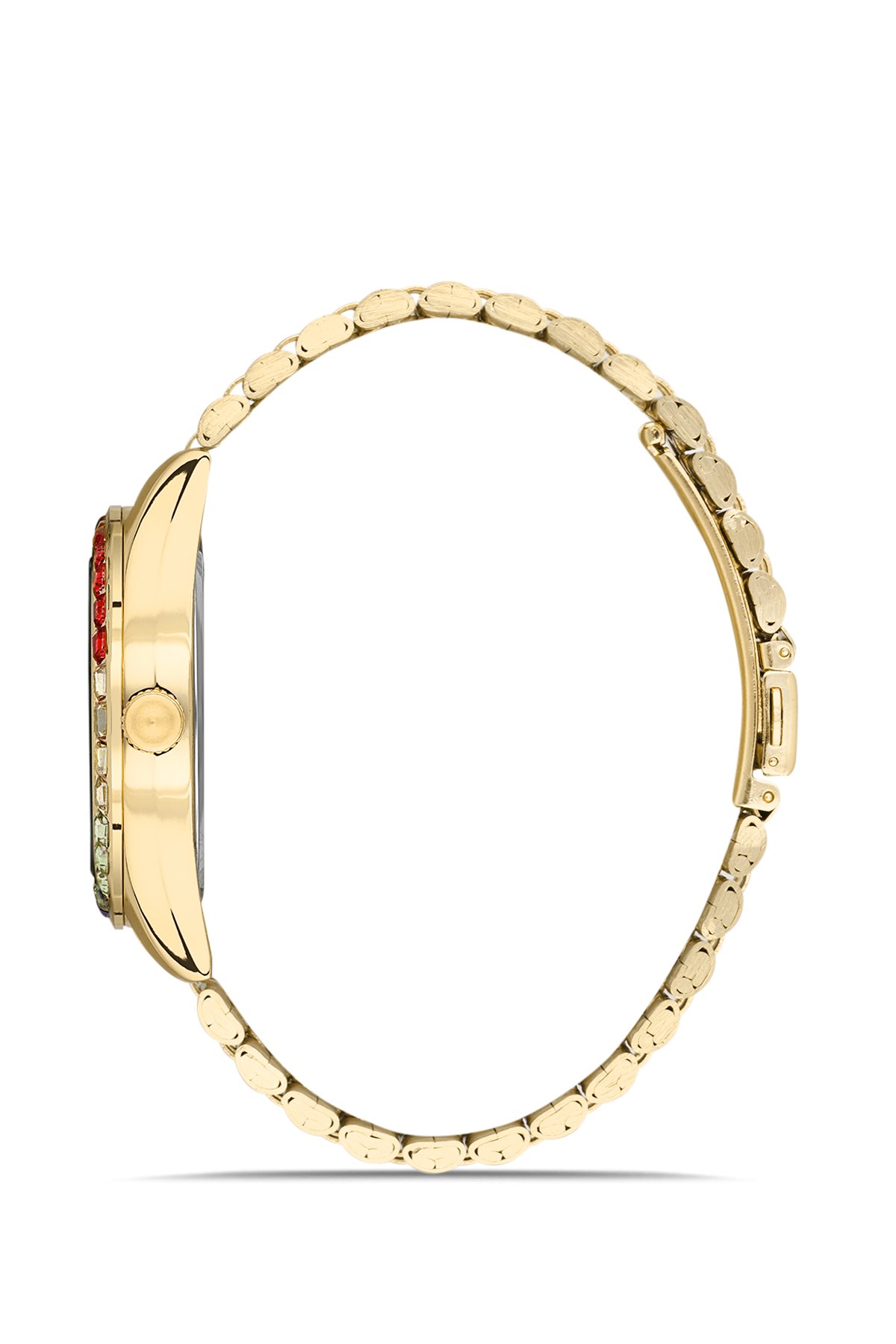 Renkli Tasarım Taşlı Kadın Kol Saati