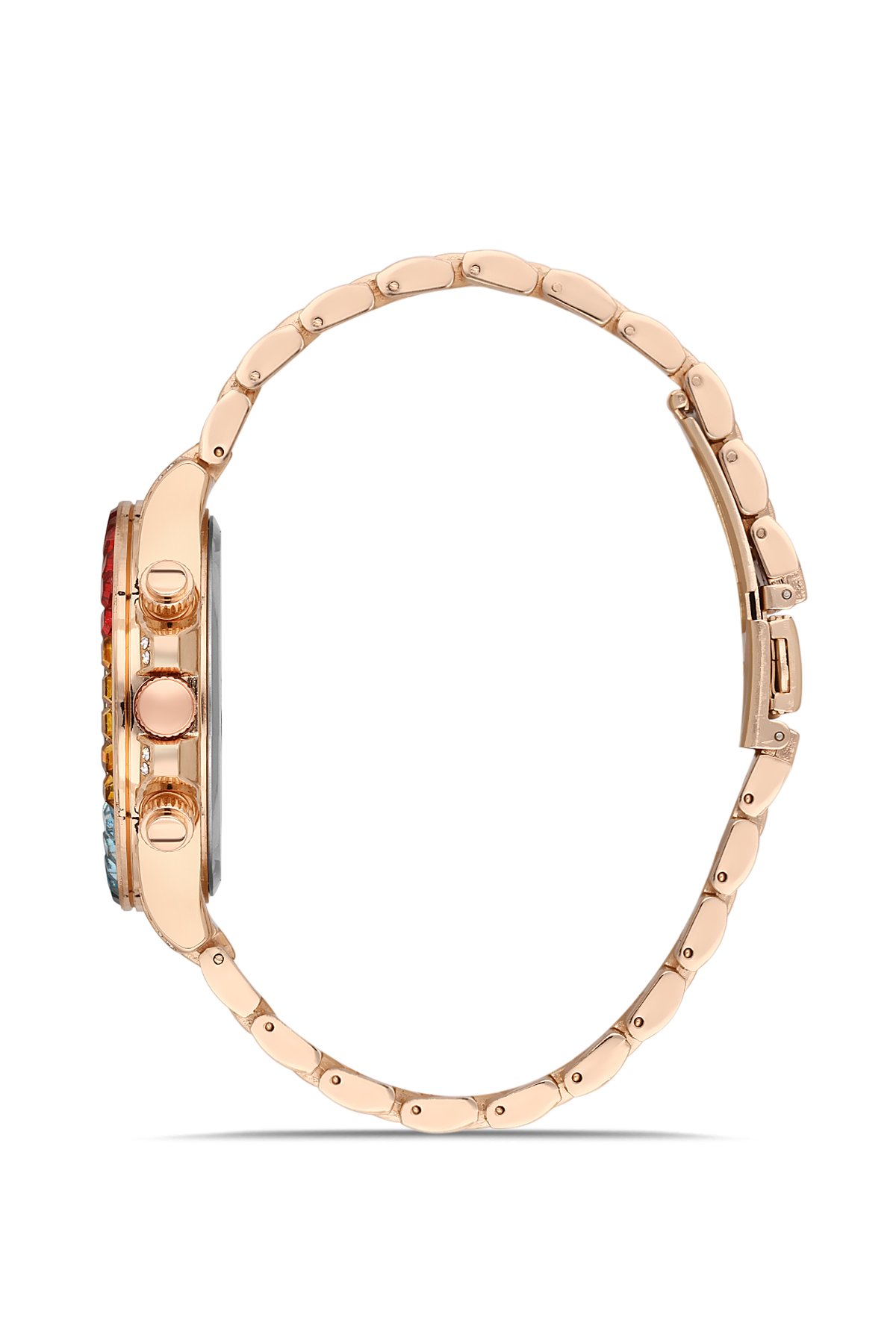 Renkli Tasarım Taşlı Kadın Kol Saati