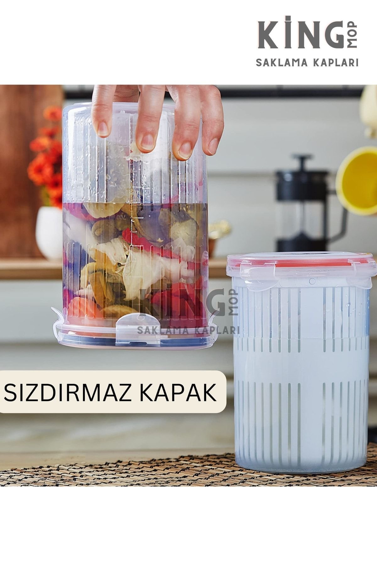 Süzgeçli Derin Saklama Kabı (zeytinlik, Turşuluk) 1.5lt