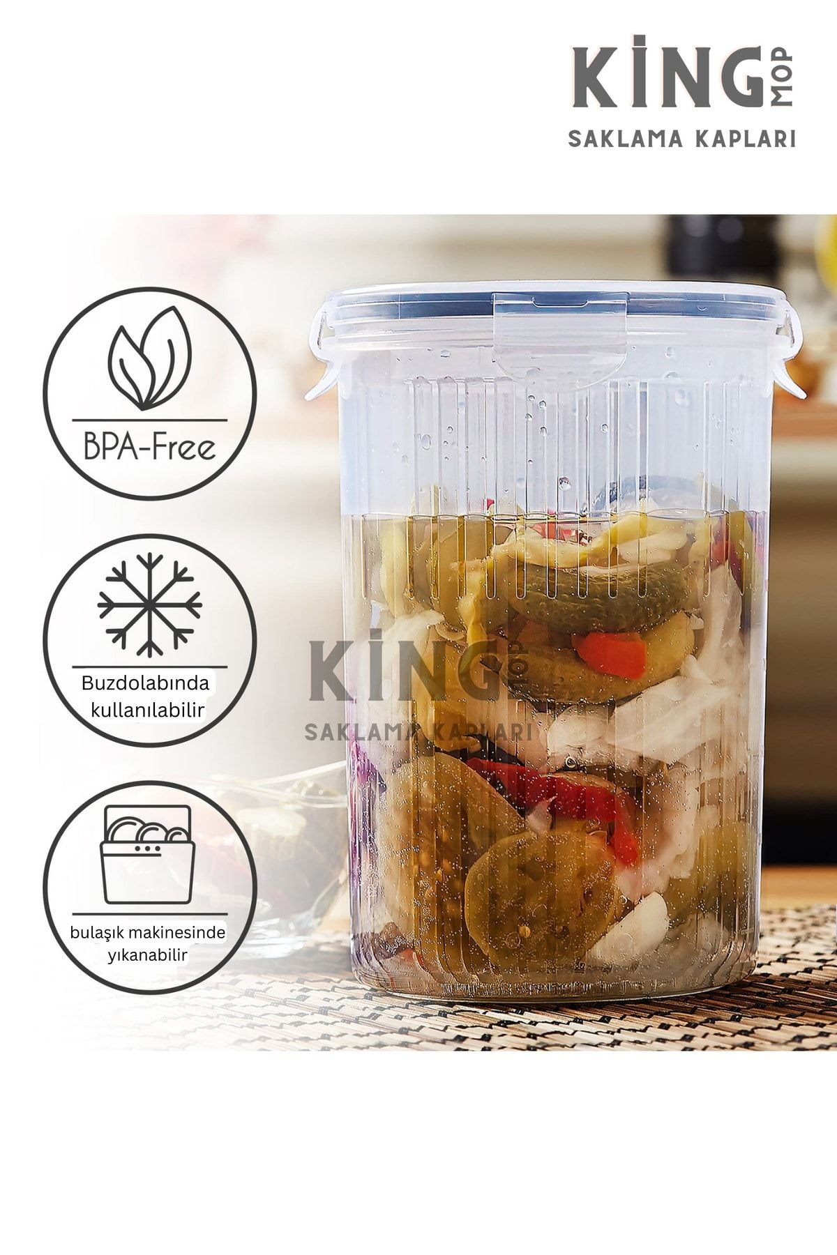 Süzgeçli Derin Saklama Kabı (zeytinlik, Turşuluk) 1.5lt