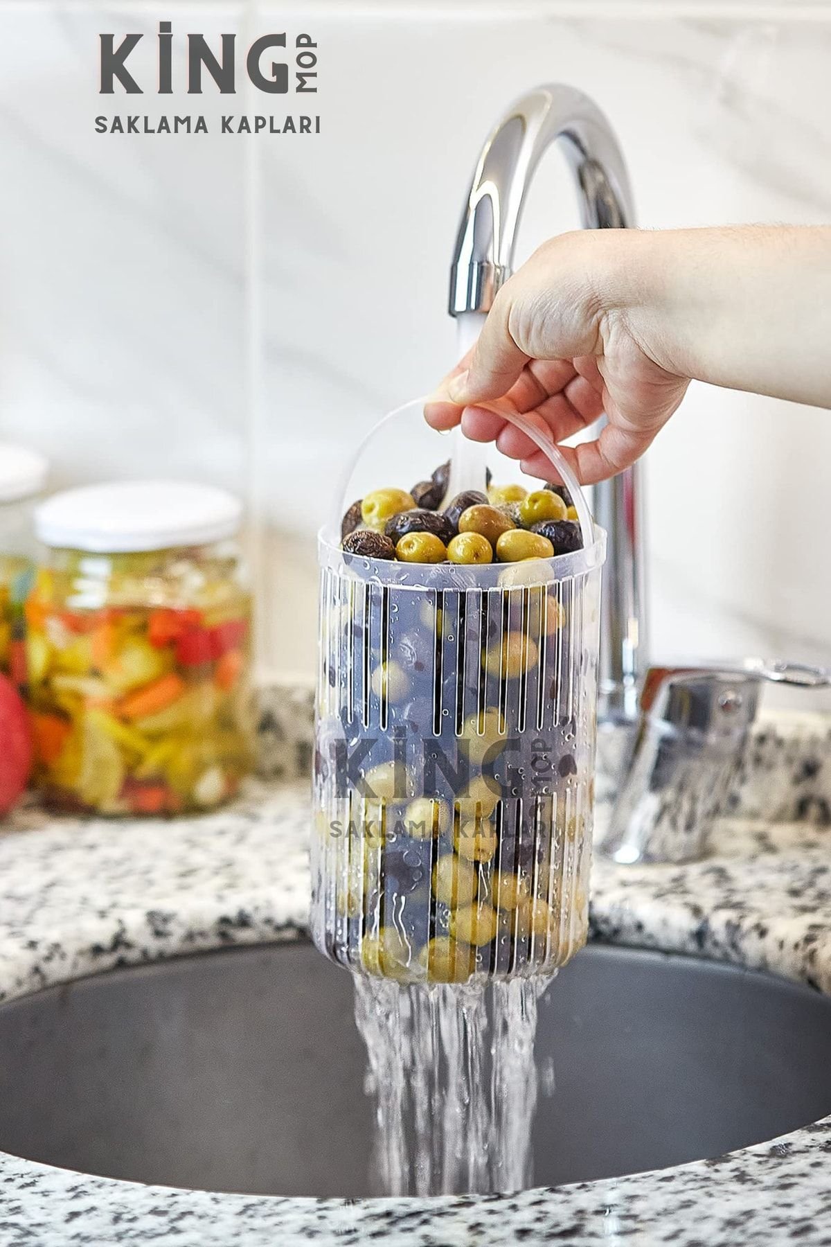 Süzgeçli Derin Saklama Kabı (zeytinlik, Turşuluk) 1.5lt