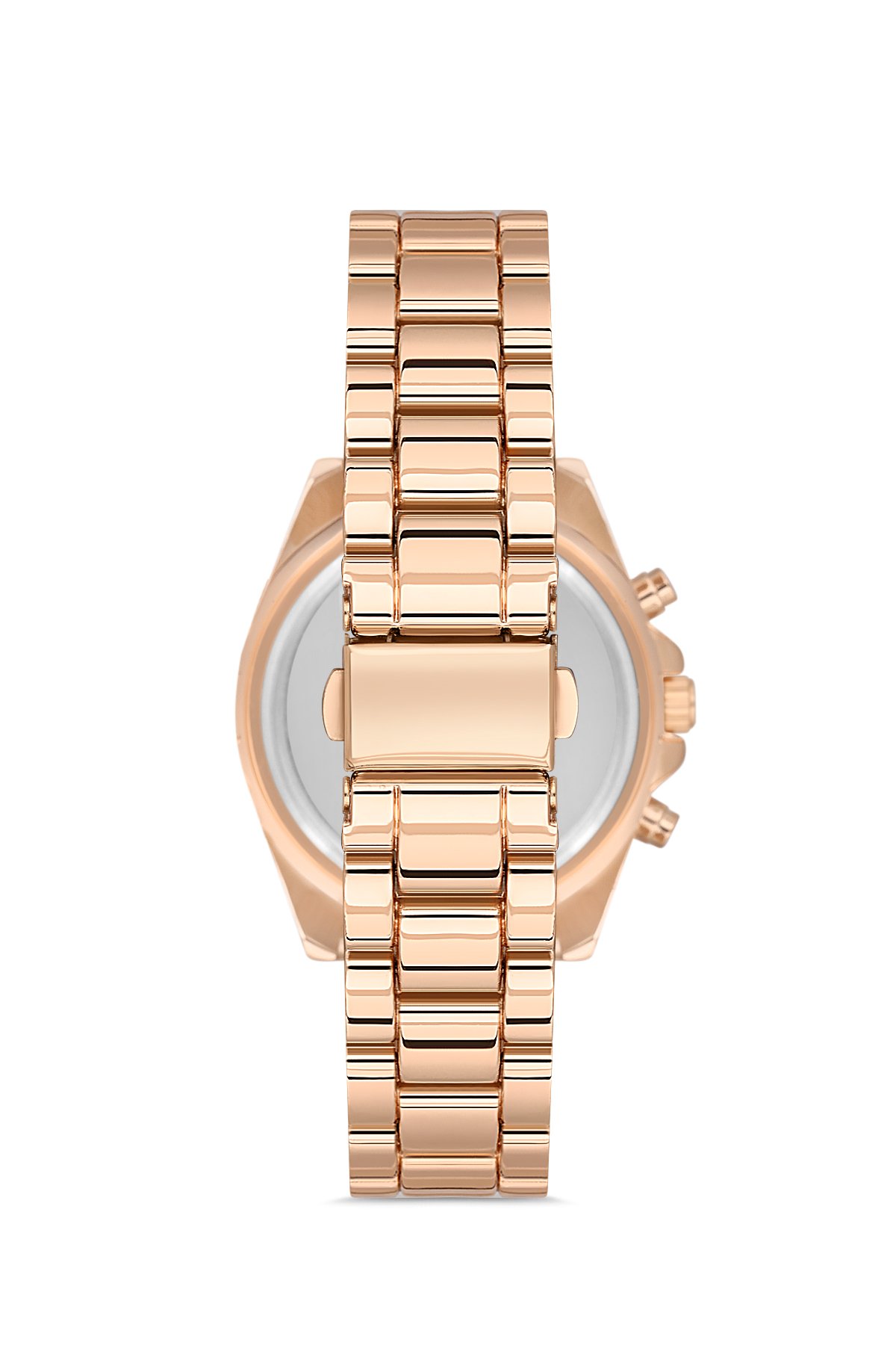 Taşlı Dekoratif Kadran Metal Kordon Rose Gold Kadın Kol Saati