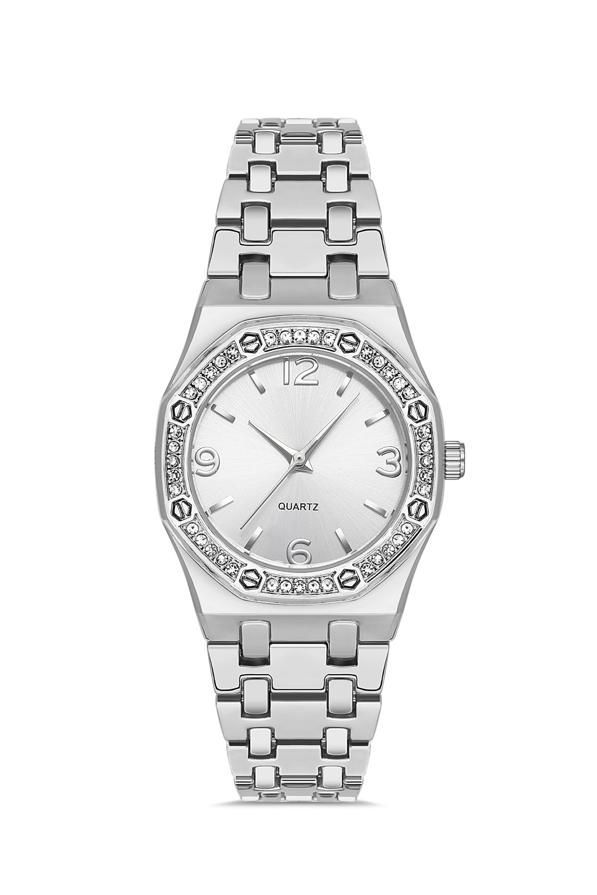 Taşlı Geometrik Kadran Kadın Kol Saati