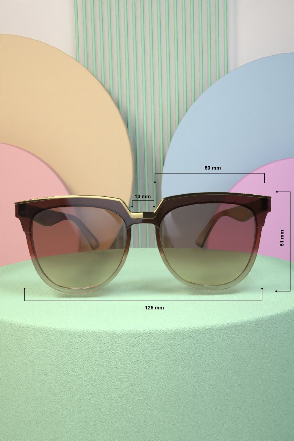 Timeless Zamansız Tasarım Metal Detaylı Kahverengi Kadın Güneş Gözlüğü