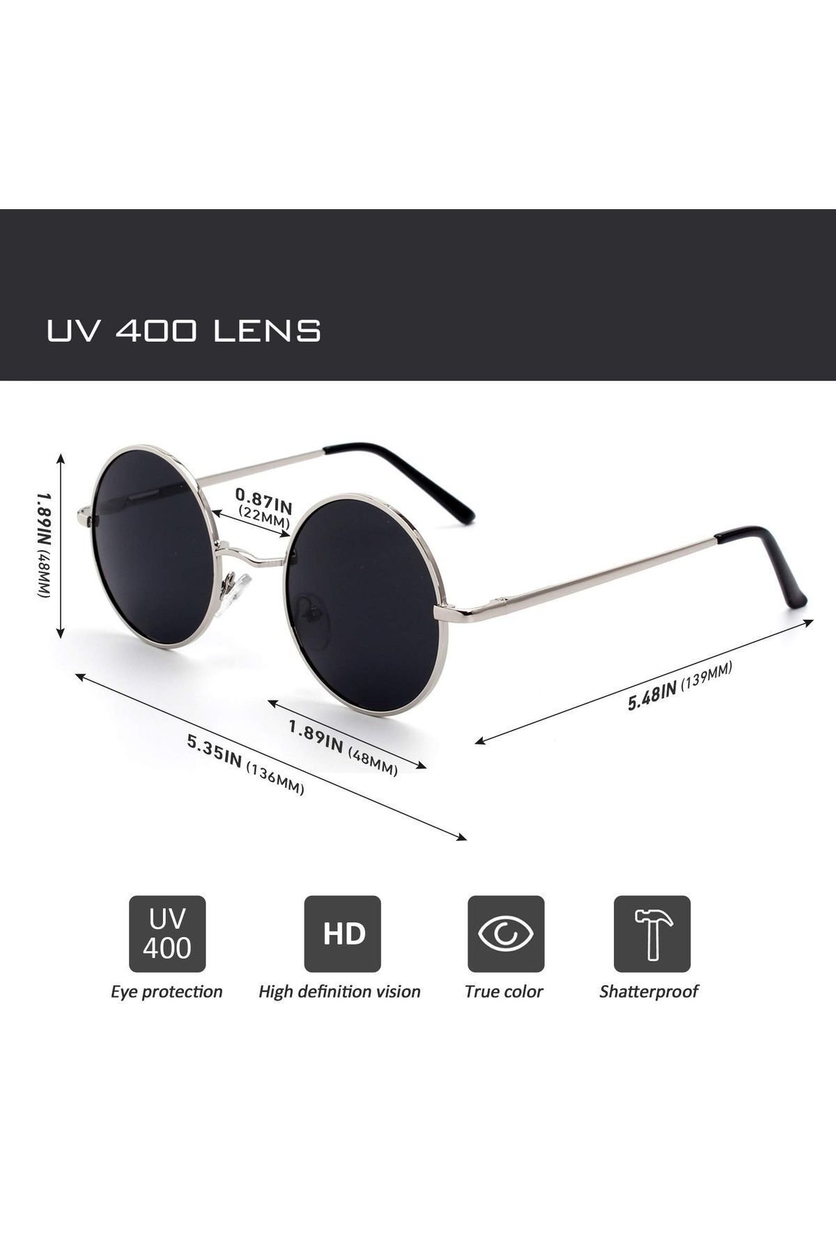 Zeda Yuvarlak Model Metal Çerçeve Erkek Güneş Gözlüğü