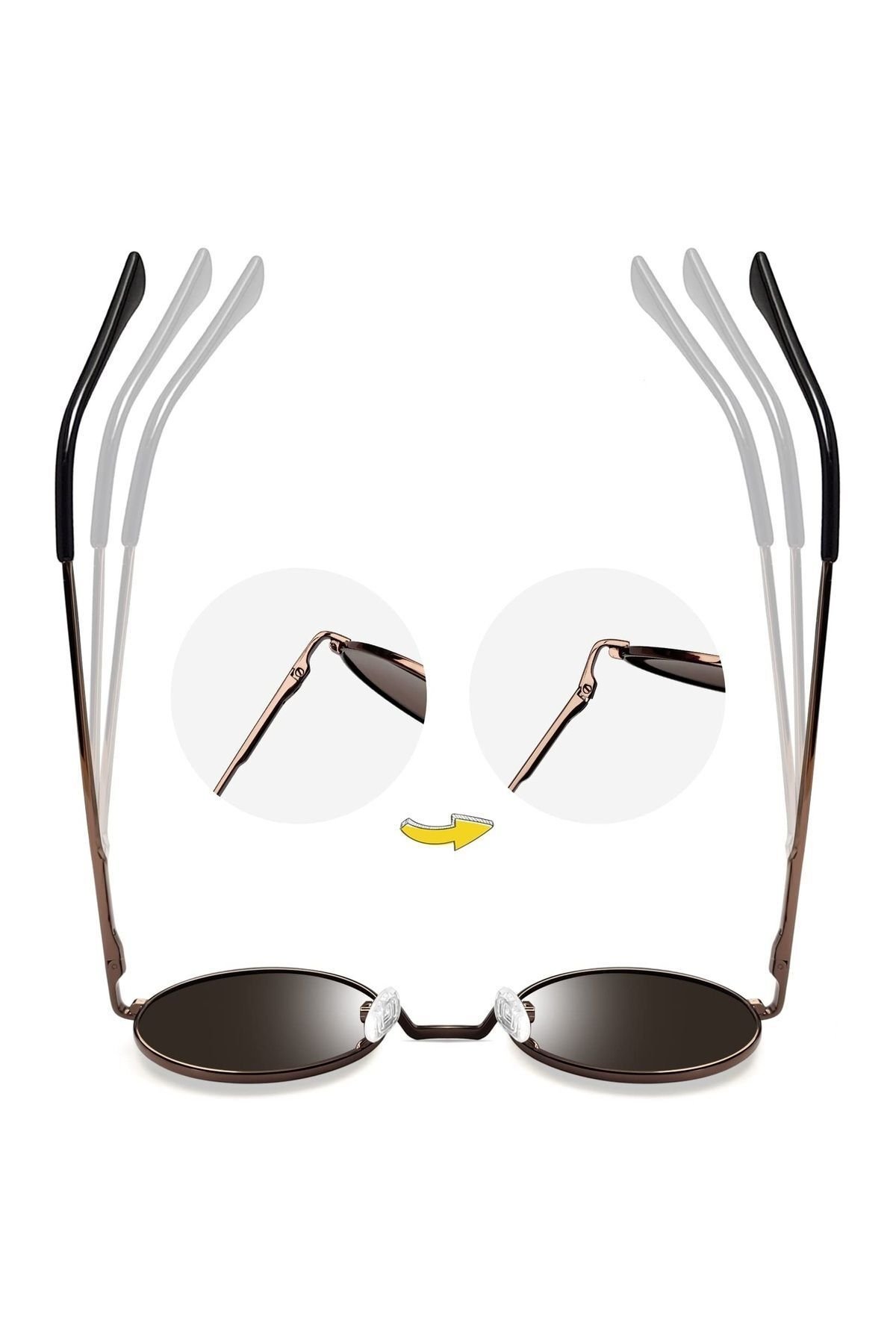 Zeda Yuvarlak Model Metal Çerçeve Kahverengi Erkek Güneş Gözlüğü