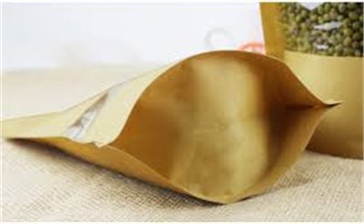 Kraft Malzemeli Pencereli Zipli Doypack poşet-100 gr.