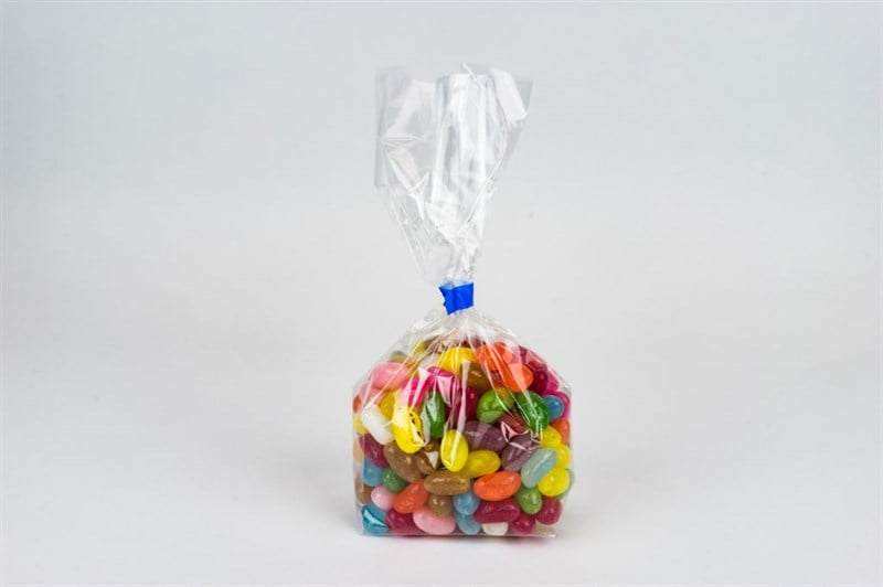 Baskısız düz tabanlı körüklü şeffaf çikolata ve şekerleme poşeti en 6 x körük 4 x boy 18.5 cm ebadında mini boy-1000 adet