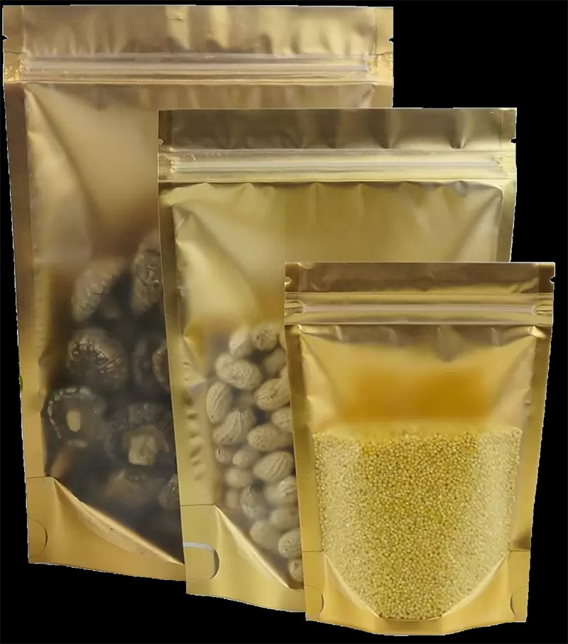 Gold şeffaf metalize doypack poşet-500 Adet