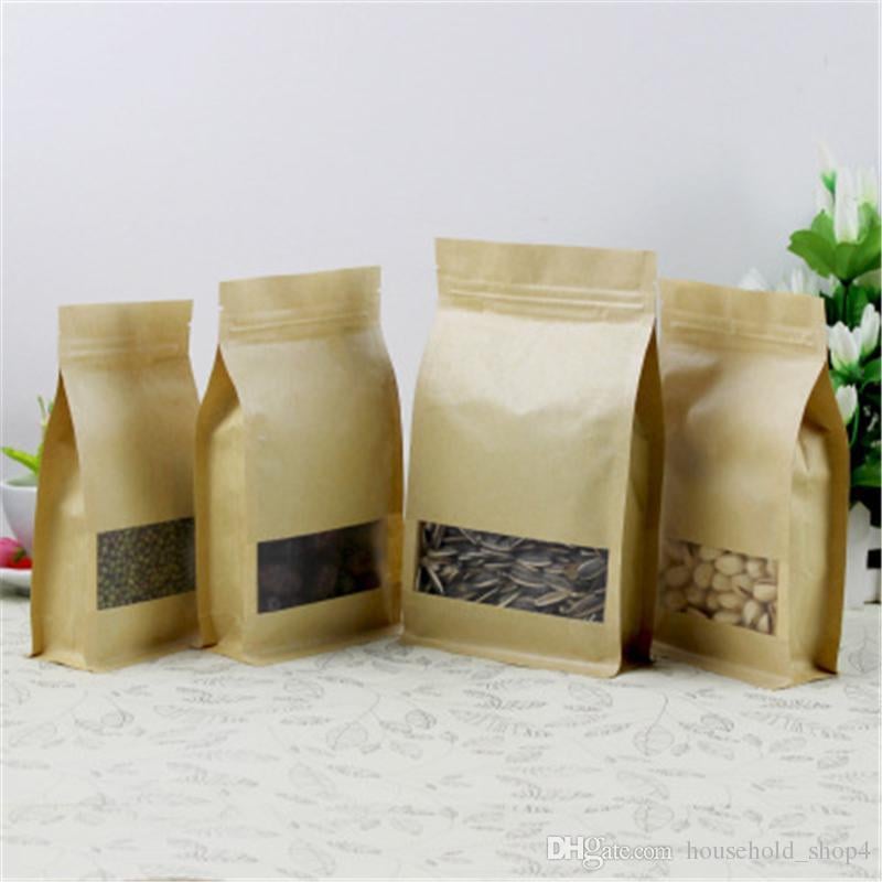 Pencereli Kraft Flat Bottom Doypak Poşet 1100 gr.-500 Adet