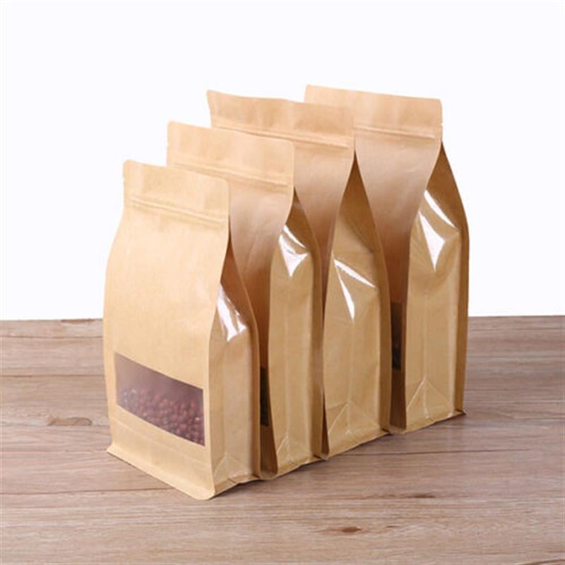 Pencereli Kraft Flat Bottom doypak poşet 500 gr.-500 Adet