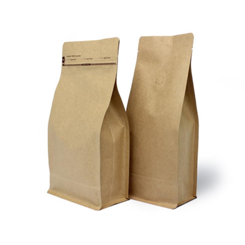Pocket Kilitli Kraft Metalize Flat Bottom Kahve Poşeti1250 gr.-500 Adet