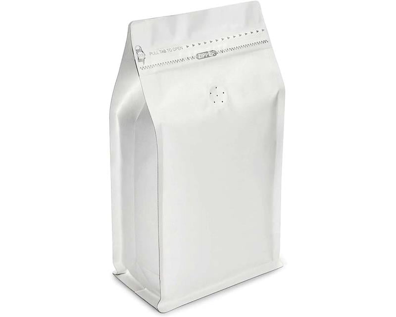 Pocket Kilitli Parlak Beyaz Renkli Flat Bottom Doypak Poşet 750 gr.-750 Adet 