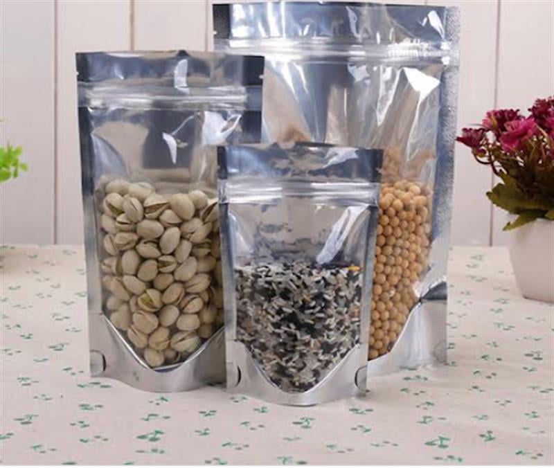 Şeffaf metalize zipli doypack poşet -500 adet-