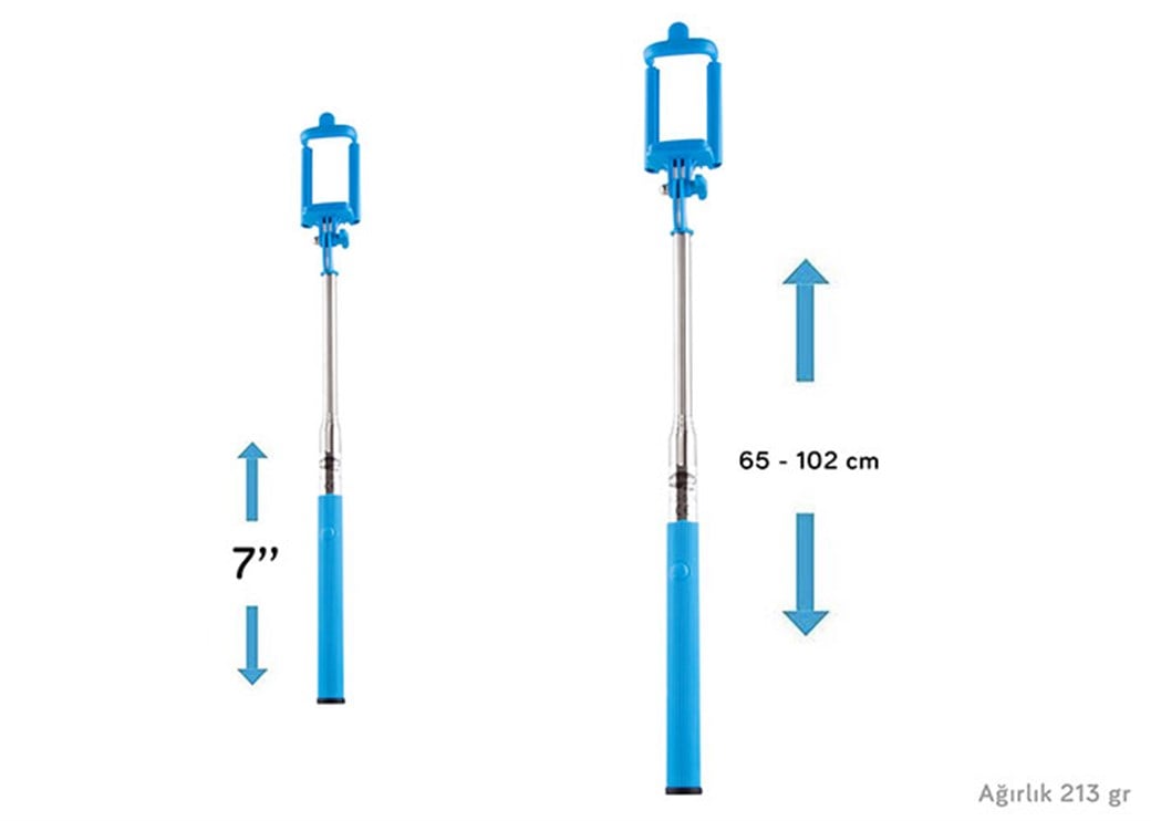 Addison AD-S36 Kablolu Mavi Selfie Çekim Çubuğu