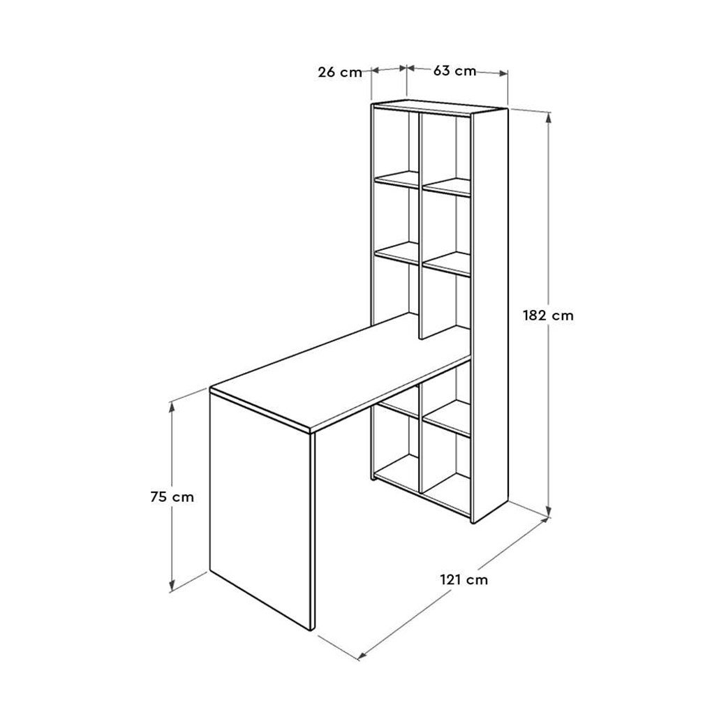 ADORE CMU-206-LB-1 KİTAPLIKLI ÇALIŞMA MASASI 121X1
