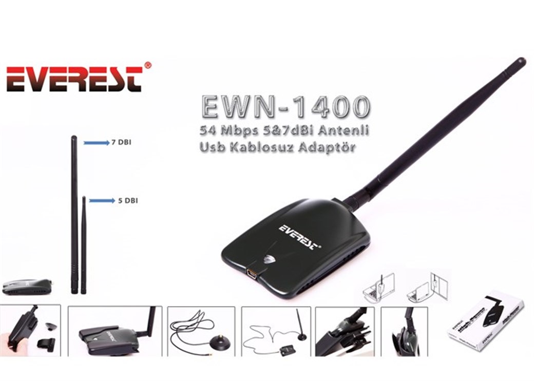 Everest EWN-140054Mbps Antetli Kablosuz Adaptör