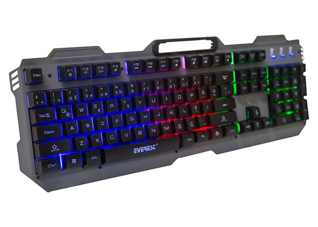 Everest KB-197 TITANIO USB Aydınlatmalı Q Metal Yüzey Gaming Oyuncu Klavyesi