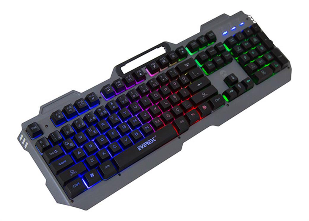Everest KB-197 TITANIO USB Aydınlatmalı Q Metal Yüzey Gaming Oyuncu Klavyesi