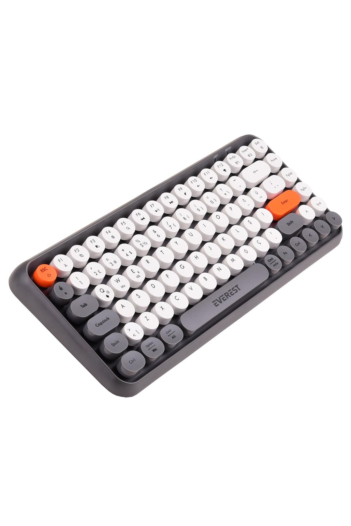 Everest KB-89 CITRUS Gri 2.4G+BT1+BT2 Çoklu Cihaz Bağlantılı Q Kablosuz klavye