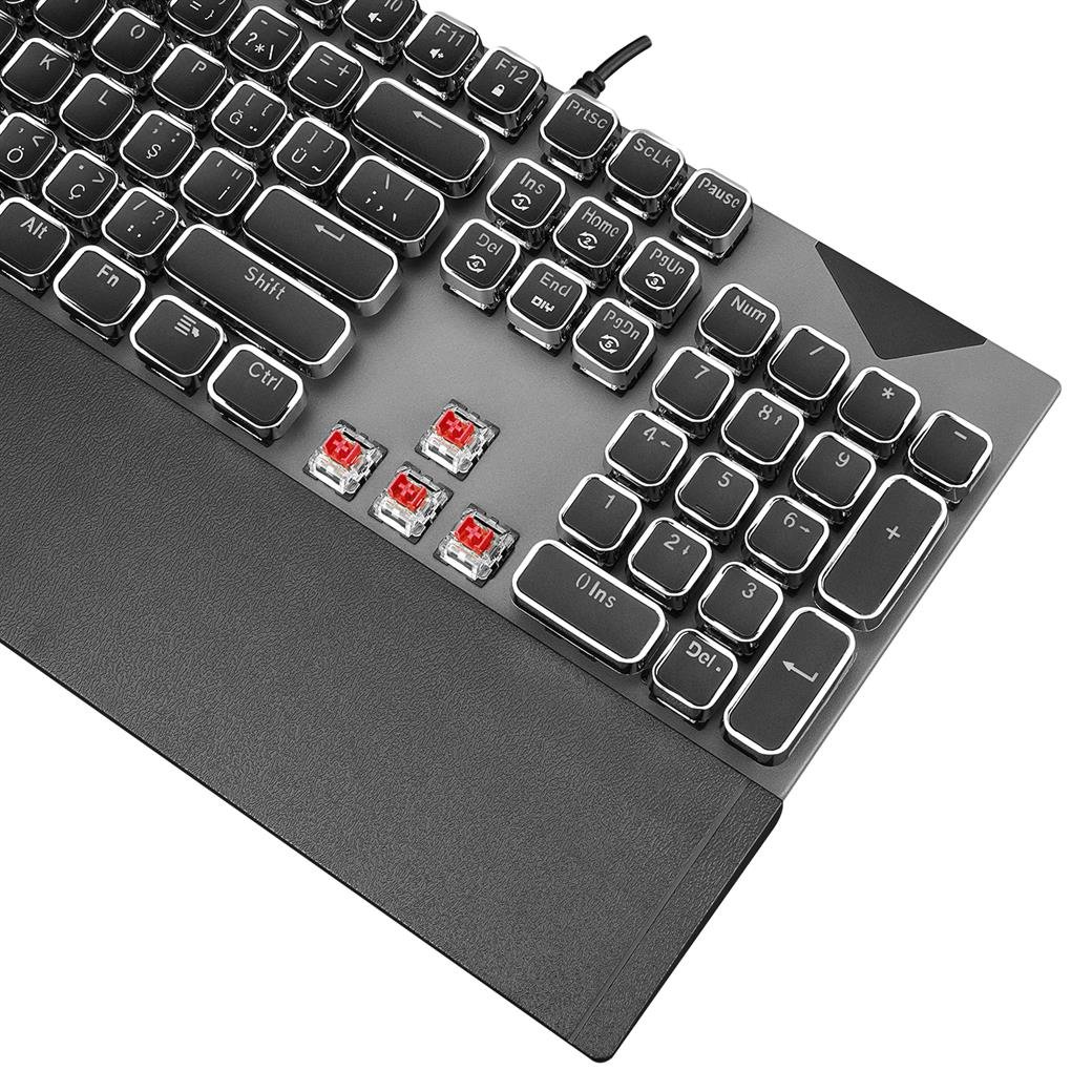 Everest KB-MK9 Gümüş USB Bilek Destekli Daktilo Tuşlu Mekanik Q Blue Switch Gaming Oyuncu Klavyesi
