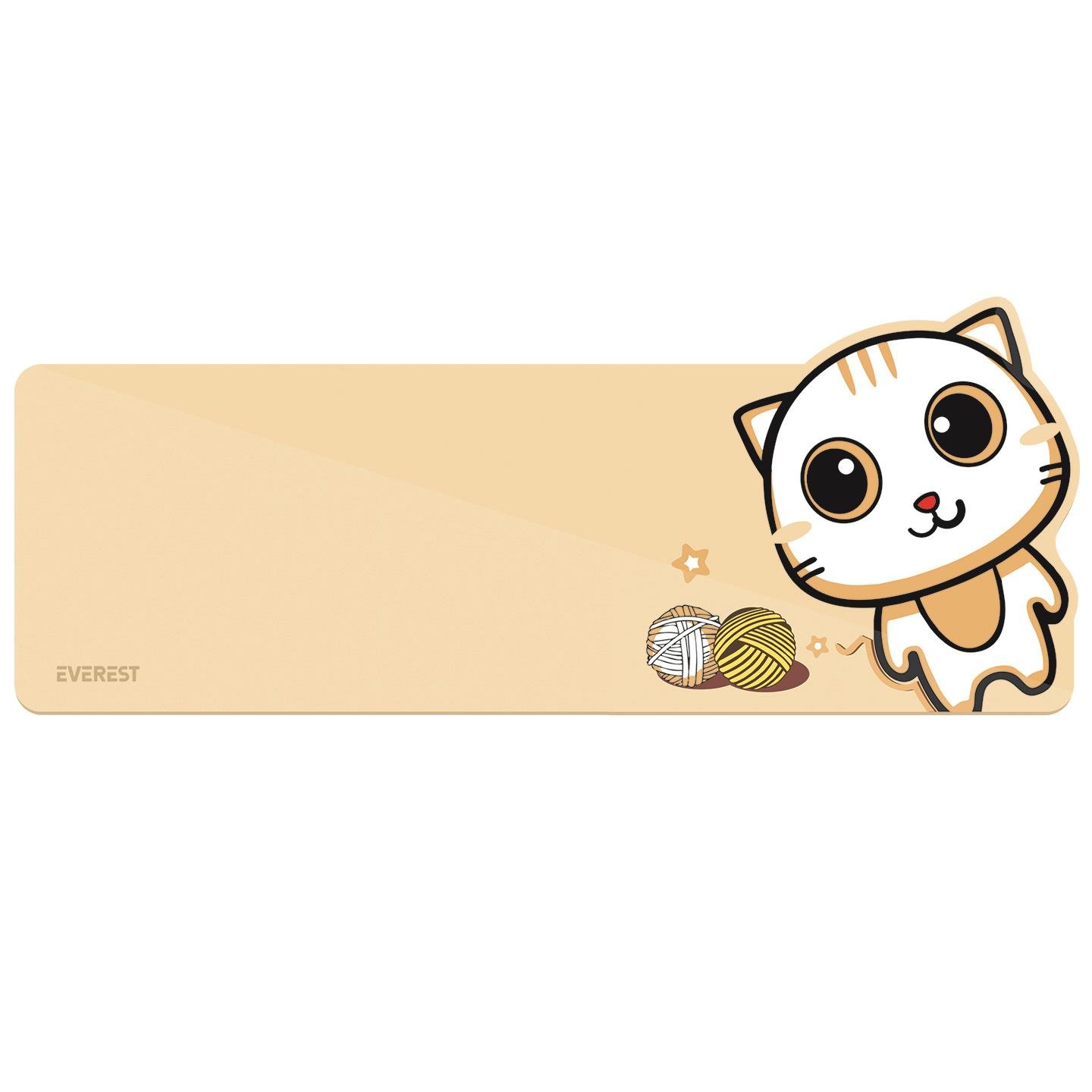 Everest KM-6283 CATTY Renkli Tuşlu Sarı Kablosuz Q Multimedia Klavye + Mouse + Pad Set