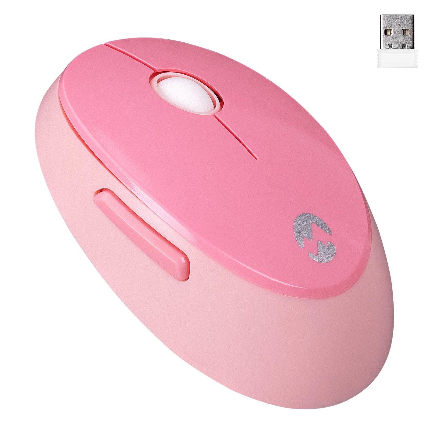 Everest ROUND KM-6282 Renkli Tuşlu Pembe Kablosuz Q Multimedia Klavye + Mouse Set
