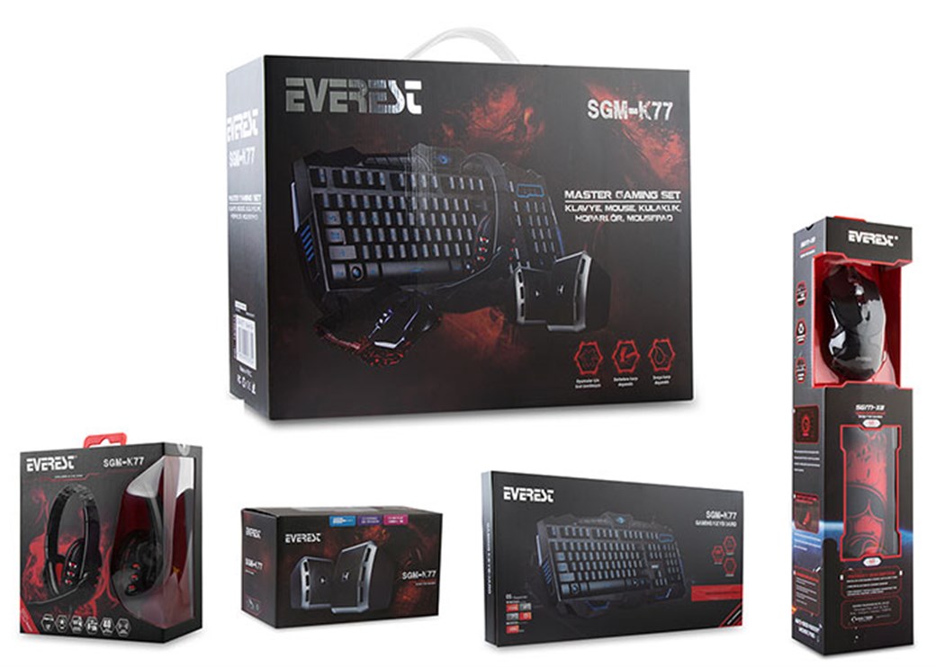 Everest SGM-K77 Usb Gaming Q Multimedia Klavye+Mou