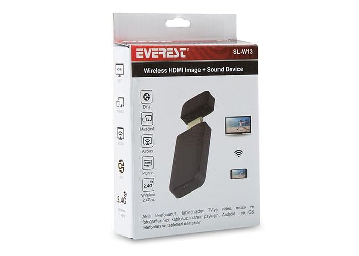 Everest SL-W13 Kablosuz HDMI HDMI Görüntü+Ses Akta