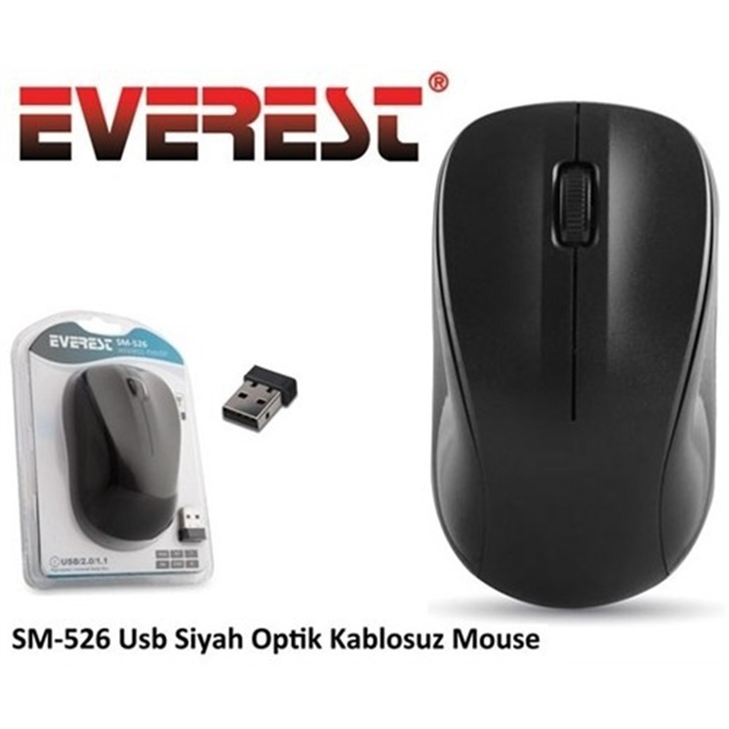 Everest SM-526 Usb Siyah Optik Kablosuz Mouse