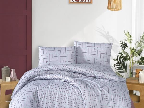 FİRUZE %100 PAMUK RANFORCE TEK KİŞİLİK NEVRESİM TAKIMI VOGUE GREY