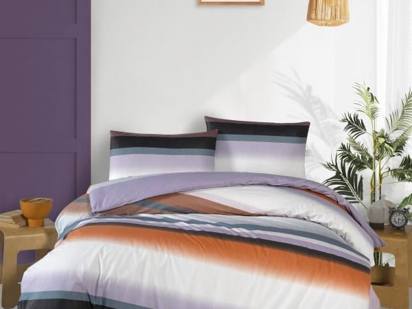 FİRUZE ÇARŞAFI LASTİKLİ RANFORCE ÇİFT KİŞİLİK NEVRESİM TAKIMI VOGUE GREY