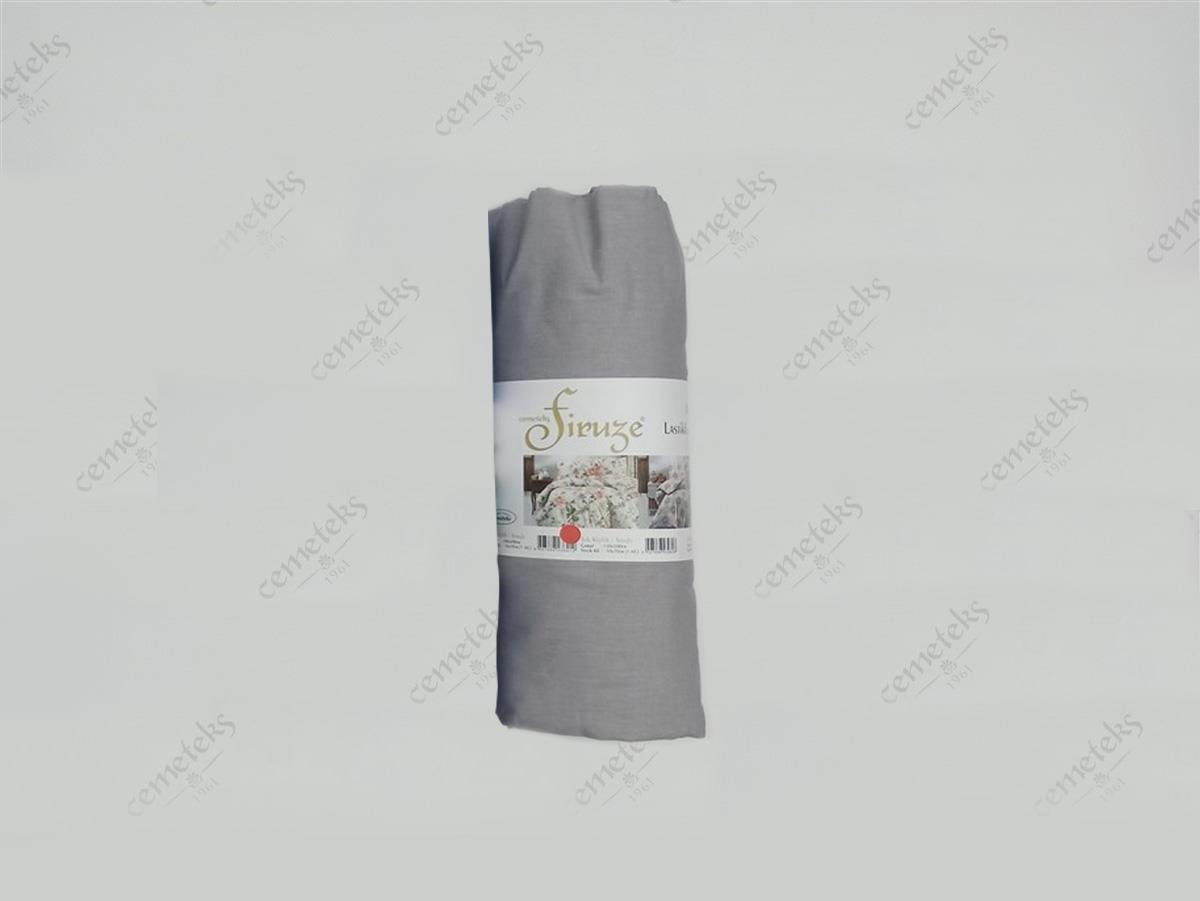 FİRUZE CRETON TEK KİŞİLİK LASTİKLİ FİTTED ÇARŞAF (52 TEL) GRİ