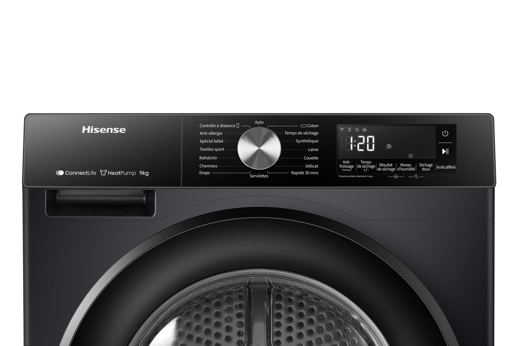 HISENSE DH3S902BB3  9 KG. A+++ WIFI INV ÇAMAŞIR KURUTMA MAKİNESİ SİYAH