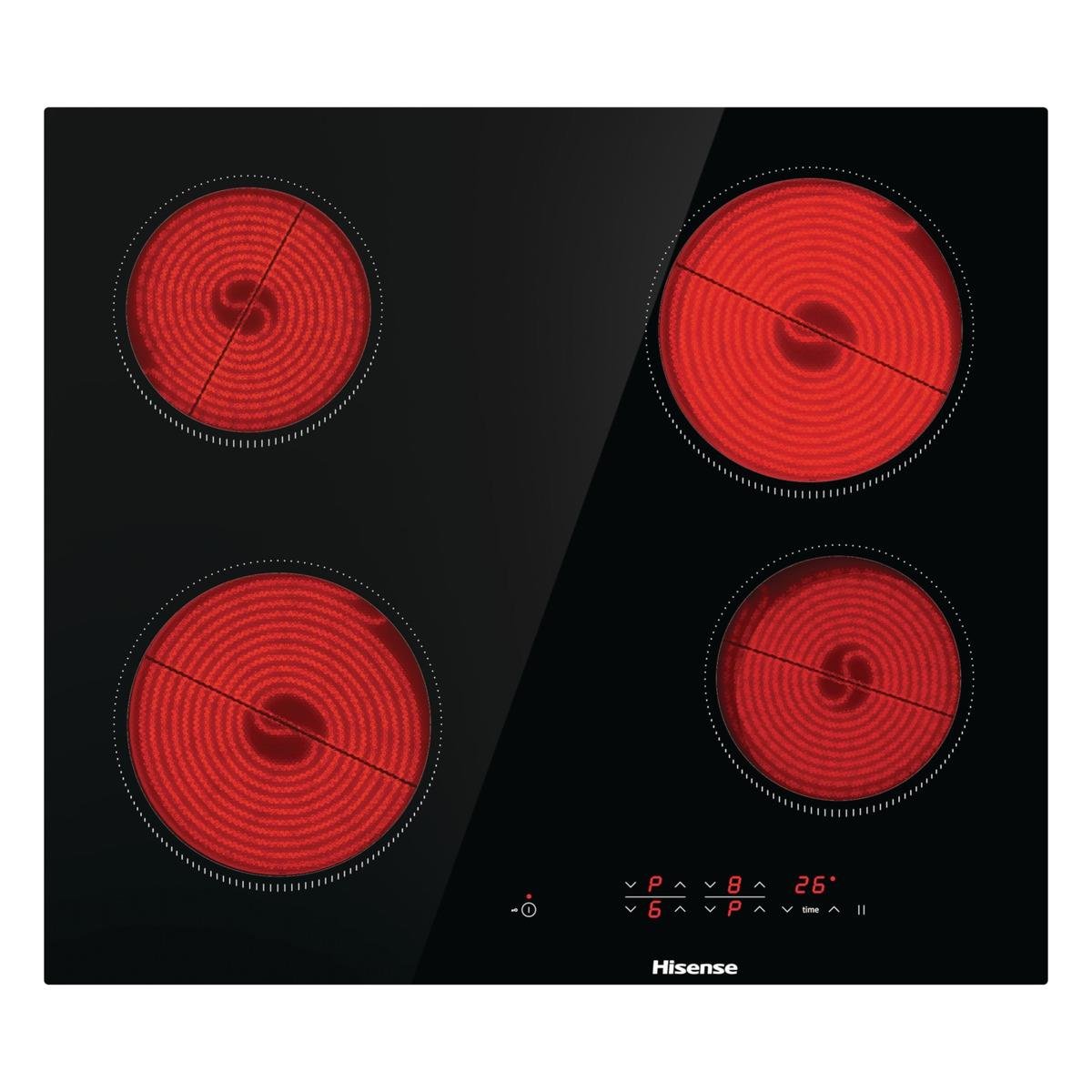 HISENSE E6431CB 4 GÖZLÜ SİYAH CAM ELEKTRİKLİ ANK. OCAK 