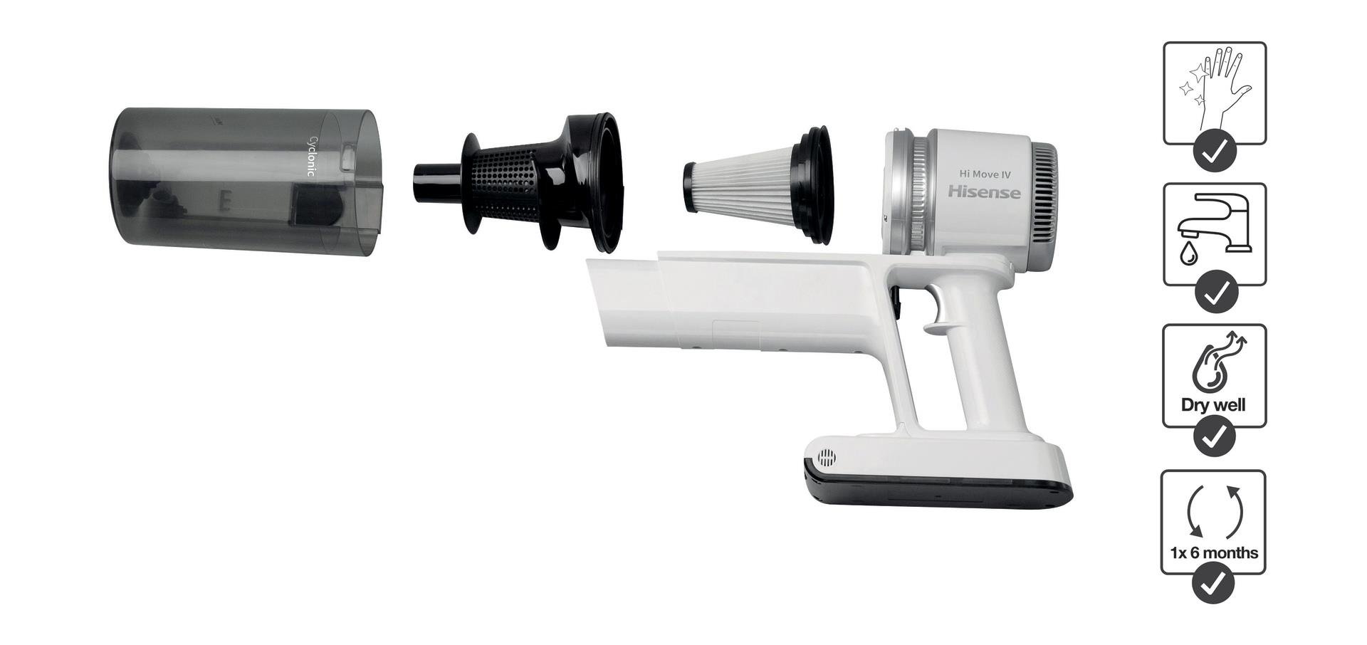 HISENSE HVC6264W BEYAZ DİKEY ŞARJLI SÜPÜRGE 