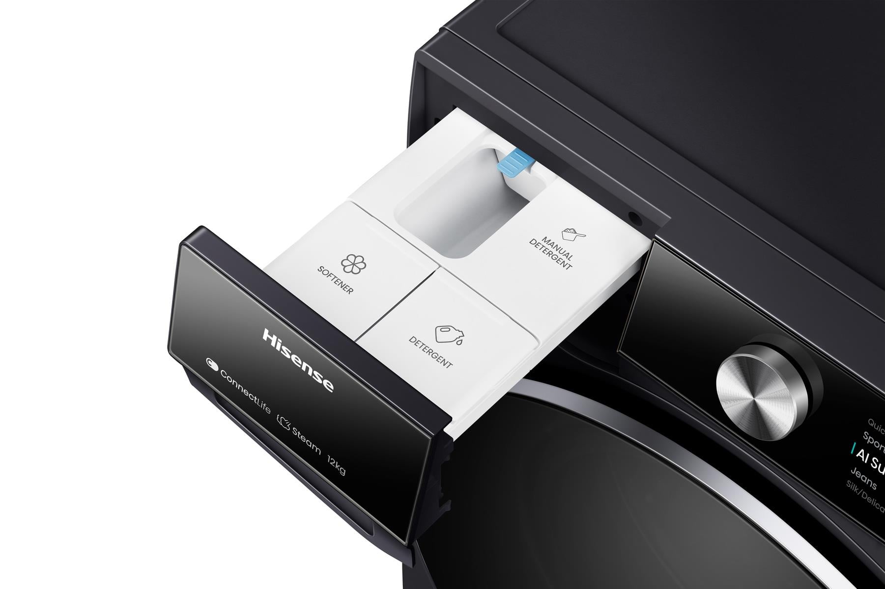 HISENSE WF7S1247BB 1400 DEVİR 12 KG WIFI A SINIFI INV ÇAMAŞIR MAKİNESİ SİYAH