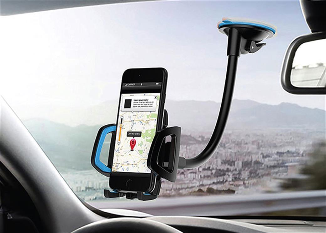 HYTECH HY-XH20 Vantuz + Braketi 360 Derece Siyah-Mavi Telefon Tutucu