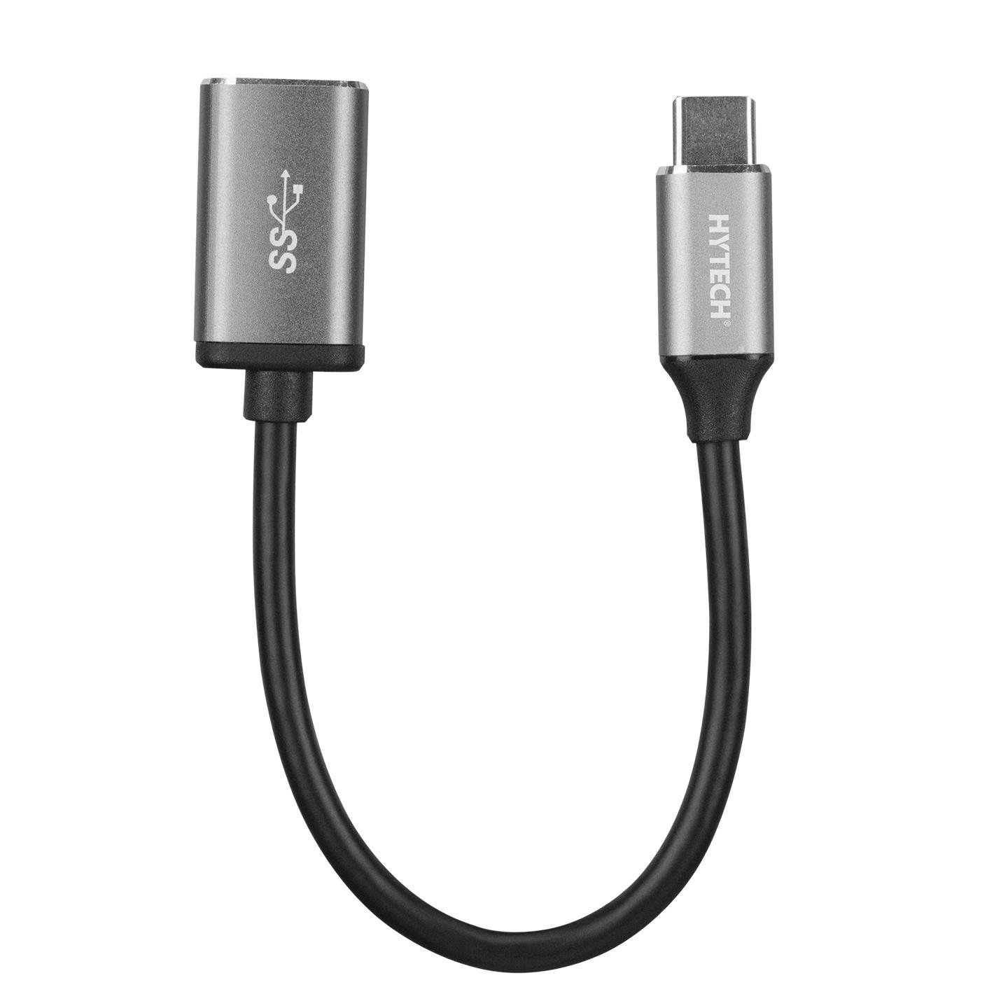 Hytech HY-XO22 Gümüş USB F to Type C M 10cm kablolu Metal Gövdeli OTG Çevirici