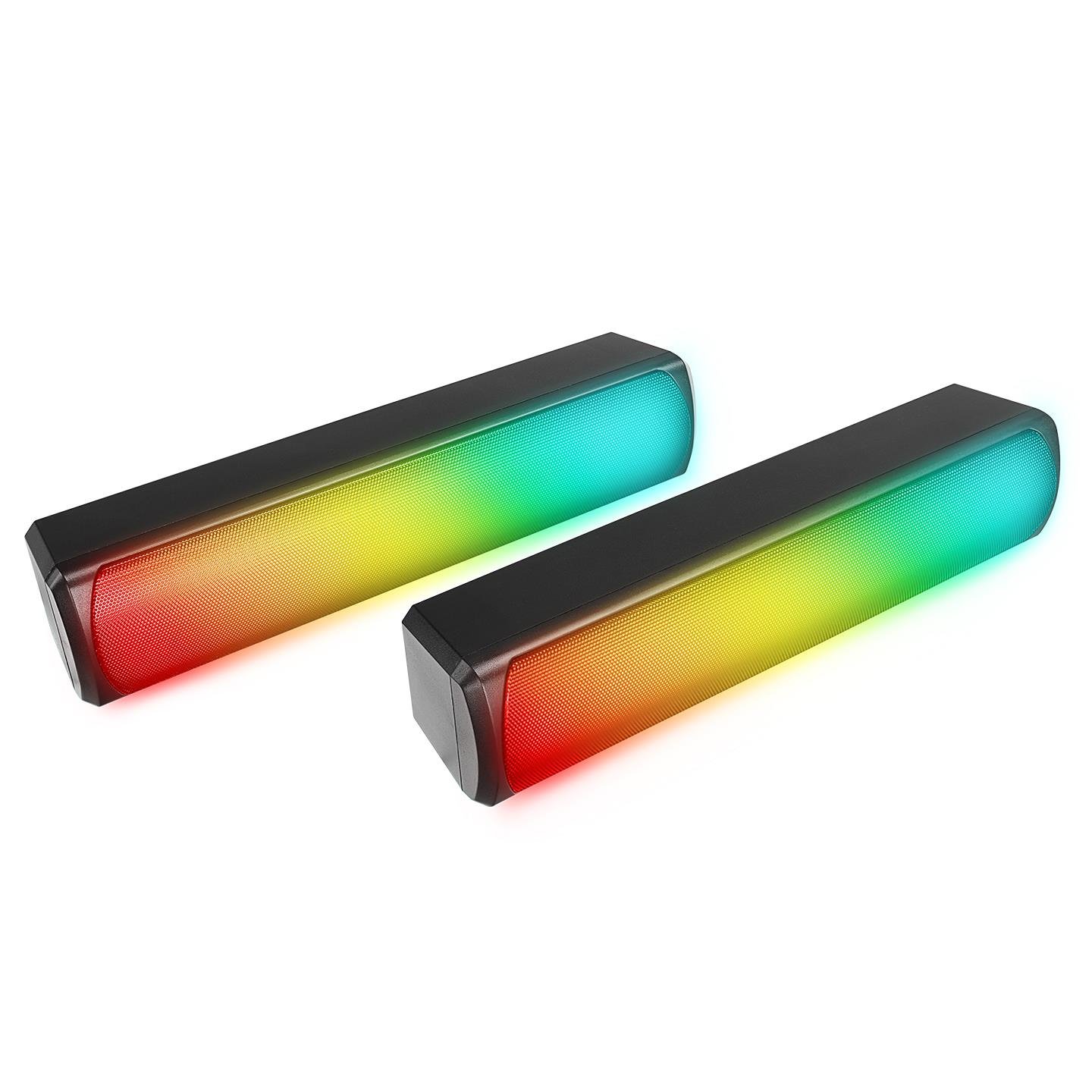 Mikado MD-183 2.0 3W*2 Bluetooth Siyah RGB Aydınlatmalı USB + 3.5mm USB 5V Speaker Hoparlör