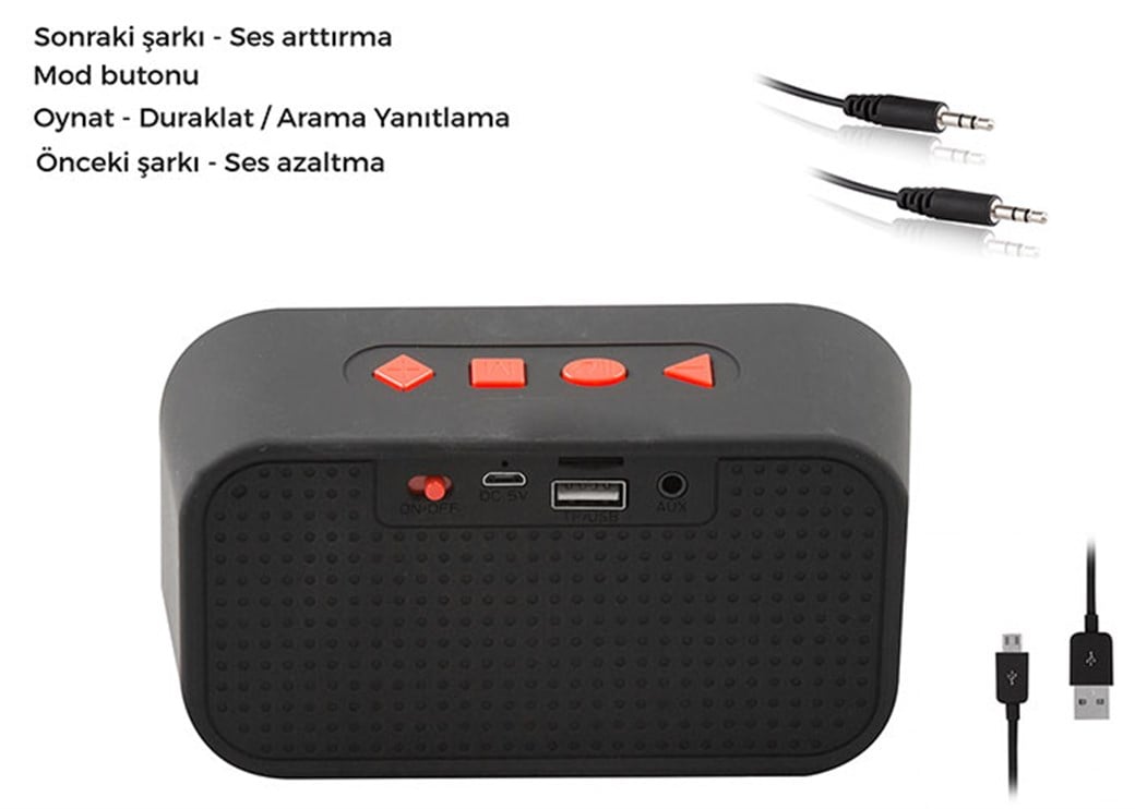 Mikado MD-25BT ENJOY Kırmızı/Siyah FM Destekli Blu