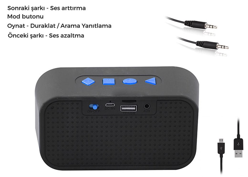 Mikado MD-25BT ENJOY Mavi/Siyah FM - Bluetooth 3W 