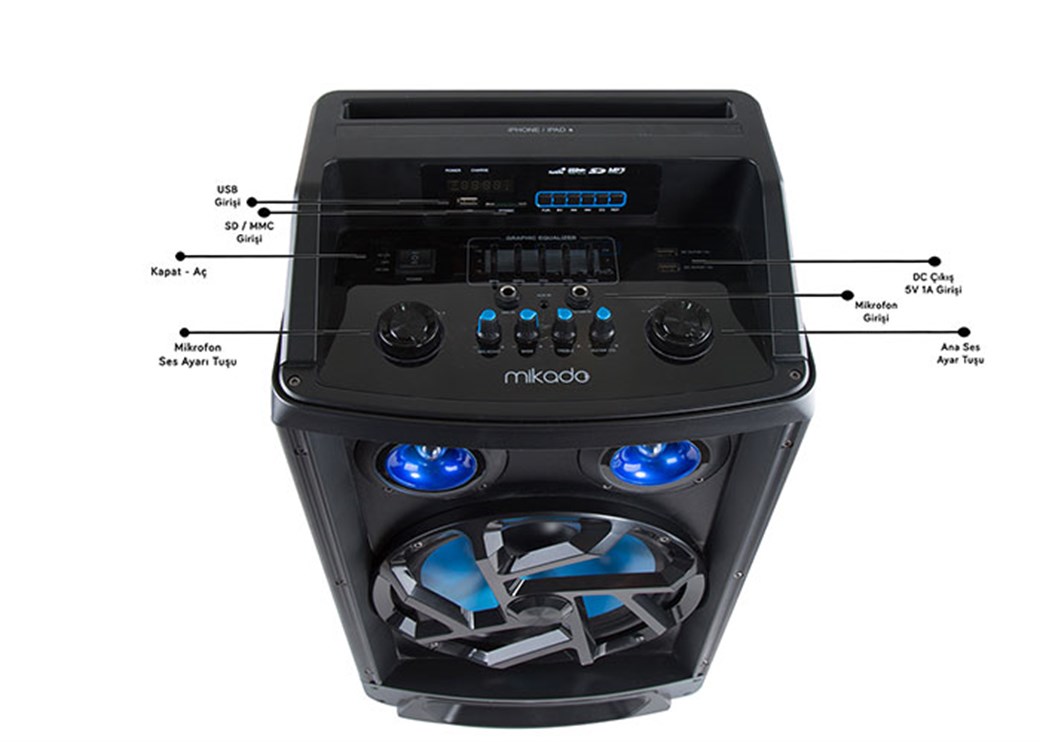 Mikado MD-482KP Siyah FM Destekli Öğretmen Bluetoo