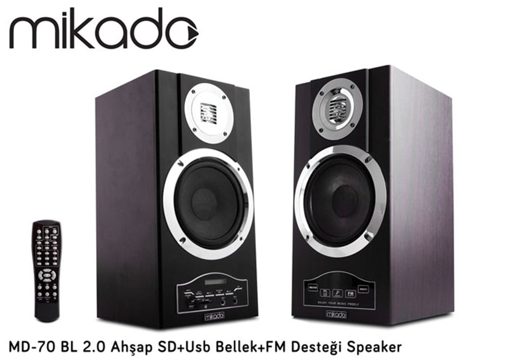 Mikado MD-70BL 2.0 Ahşap SD+Usb Bellek+FM Desteği 