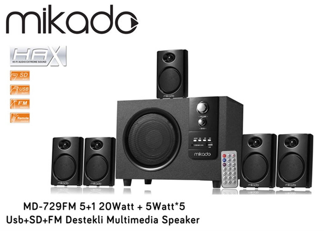 MİKADO MD-729FM SPK 5+1 USB+SD+FM MULTIMEDIA SPEAK